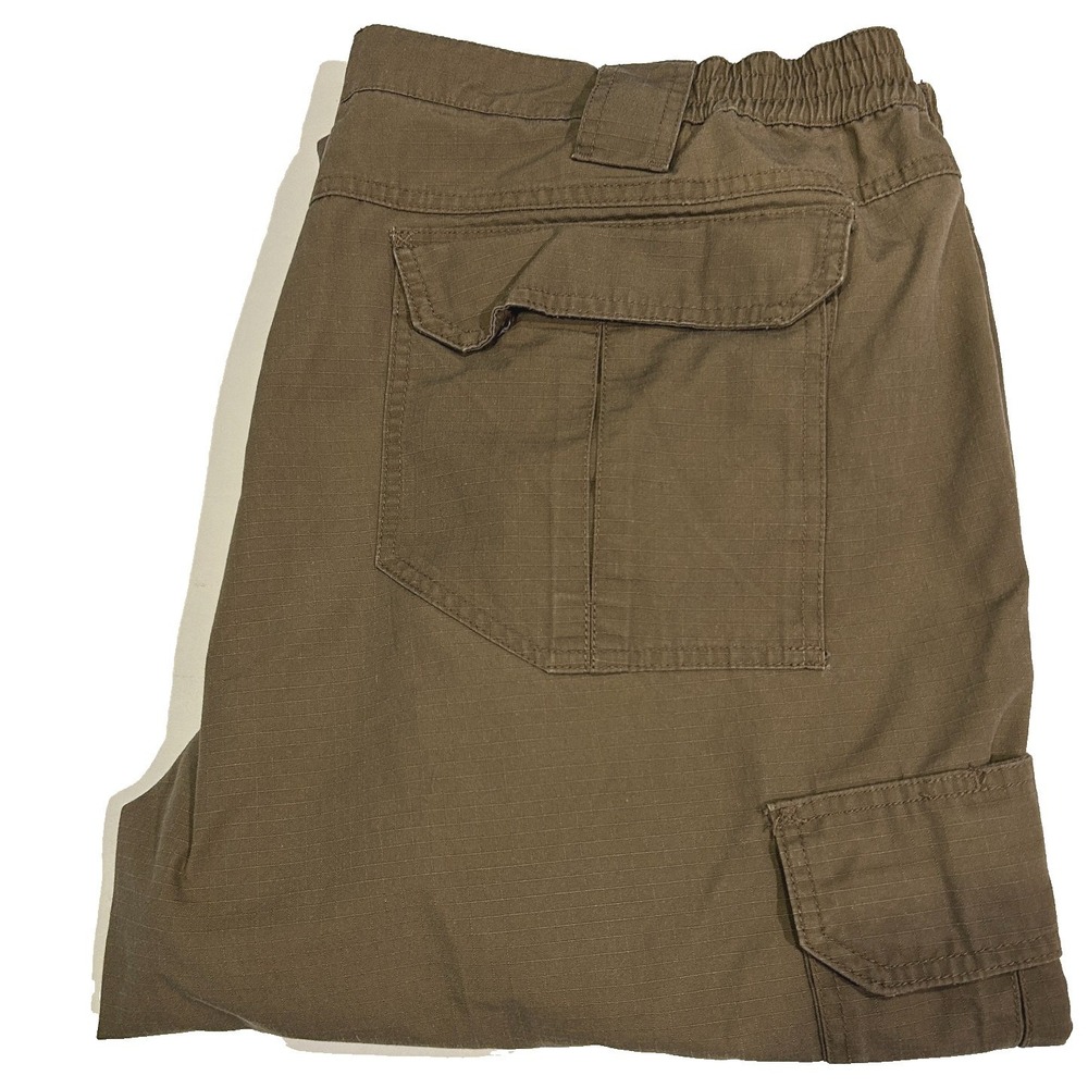 CQR Tactical Cargo Pants 42W 32L Mens Brown Ripstop Multi Pocket Work Trousers